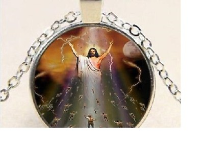 JESUS HEAVEN BIBLE CHURCH pendant SILVER 20quot; necklace women FREE KEY CHAIN $17.97