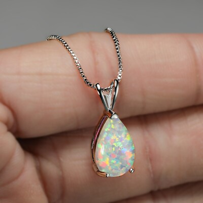 #ad Blue Opal Crystal Pendant Healing Chakra Reiki Balance Women Chain Necklace Gift $13.50
