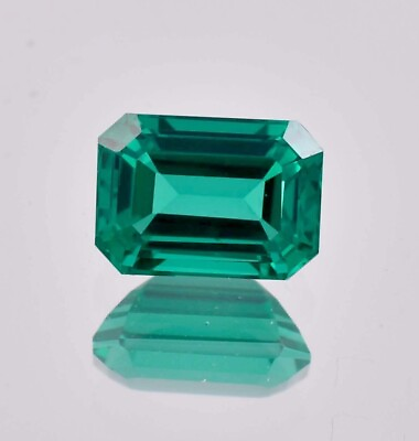 #ad Natural Flawless Green Zambian Emerald Octagon Cut Loose Gemstone GIT Certified $30.24
