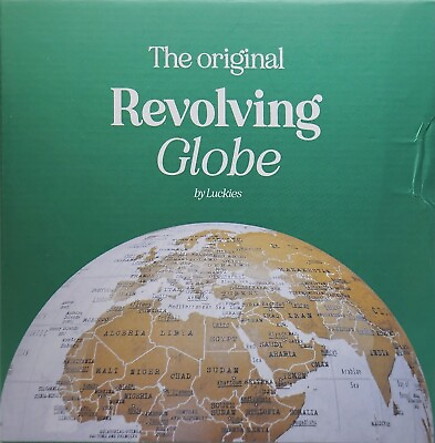 #ad NEW The Original REVOLVING GLOBE by Luckies of London Low Profile Base Rotates $27.99