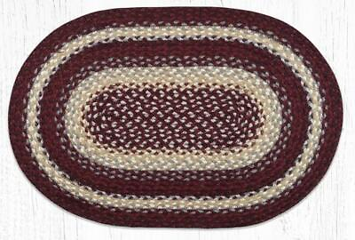 #ad Braided Jute Oval Area Rug. Earth Rugs. BURGUNDY TAN. 2 Sizes. 20quot;X30quot; 27quot;X45quot; $77.55