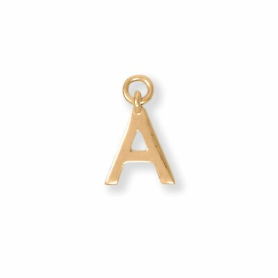 #ad Gold plated Sterling Silver Polished quot;Aquot; Charm $24.95