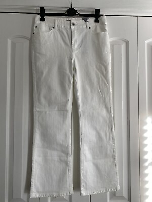 #ad NWT Chico#x27;s Platinum Charm Size 1.5 Short M 10 White Bootleg Classic Jeans $39.88