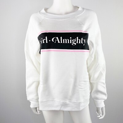 #ad NEW Wildfox White GIRL ALMIGHTY Sommers Sweatshirt Jumper Size S $35.98
