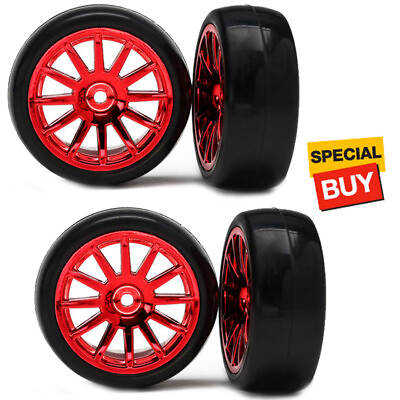 #ad Traxxas Tires Wheels Glued 12 Spoke Red Chrome Front Rear: LaTrax 1 18 Rally $24.00
