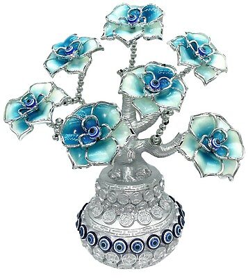 #ad Turkish Blue Evil Eye Tree in Money Pot Home Office Decoration Ornament Gift 17 $23.88