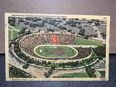 #ad Stadium Stanford University Palo Alto California 1940 USA Unposted Postcard $12.99
