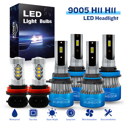 #ad LED Headlight Fog Light High Low Beam Bulbs 6000K For Honda Crosstour 2012 2015 $69.99