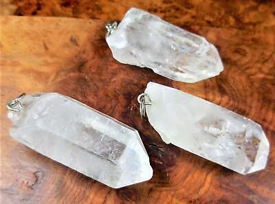#ad Raw Quartz Crystal Pendant Large Rough Clear Point Necklace Charm $11.68