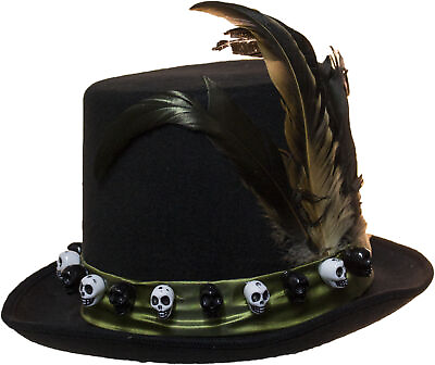 #ad Men#x27;s 6 Inch Deluxe Voodoo Witch Doctor Hat with Green Satin Band $14.95