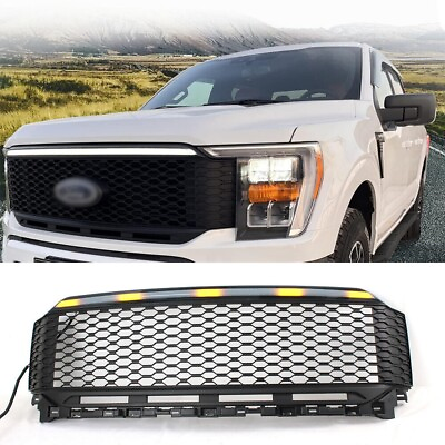 #ad Front Bumper Black with LED Bar Lighting Compatible Grille Fits For F150 21 23 $160.00