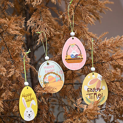 #ad 2pcs set Easter Pendant Beautiful Delicate Easter Egg Hanging Pendant Hangable $7.01
