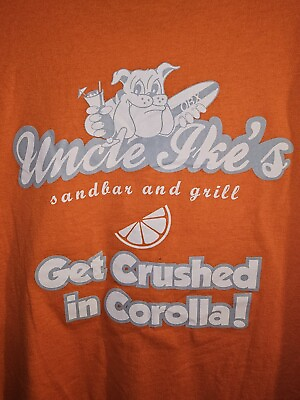 #ad Uncle Ikes Sandbar Grill Corolla NC OBX 3xlt 3xl Xxxl Tall Mens Orange Tshirt $14.99