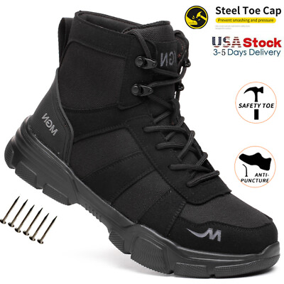 #ad Mens Waterproof Safety Shoes Work Boots Size Steel Toe Sneaker Indestructible $30.35