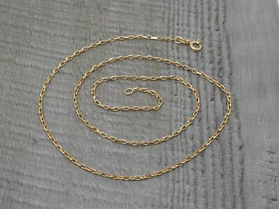 #ad Solid 20quot; Hallmarked 9ct Yellow Gold Diamond Cut Faceted Belcher Chain 3.9g GBP 175.00