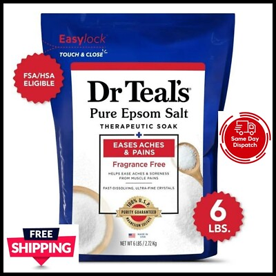 #ad Dr Teal#x27;s Therapeutic Epsom Salt Soak Fragrance Free 6 lbs $10.99