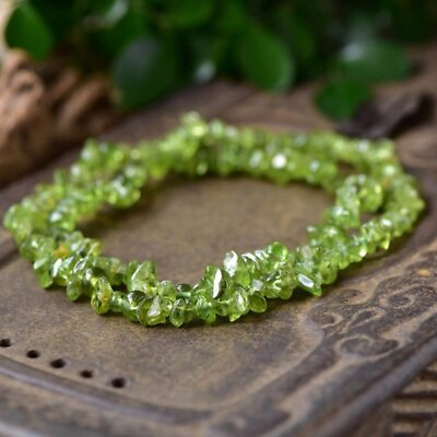 #ad Natural Olivine Green Quartz Crystal Healing Chip Gemstone Hand Strings Bracelet $2.84