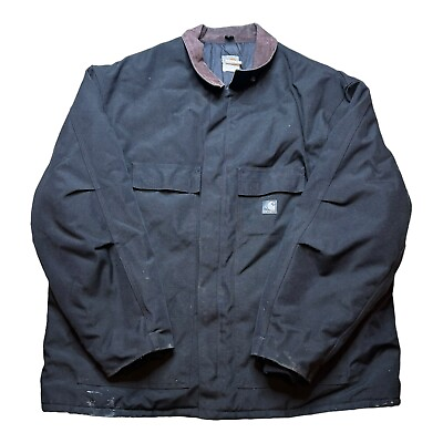 #ad Carhartt Heavy Insulated Chore Coat Jacket 3XL Workwear Heavy Black Full Zip $99.99