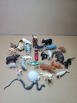 #ad Schleich Safari LTD Generic Toy Lot Plastic Animal Figures 1998 Wildlife Eskimo $17.99