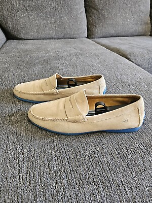 #ad Peter Millar Triumph Beige Suede Blue Bottom Driver Loafers Size 9.5m. $68.00