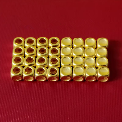 #ad 1pcs Pure 999 24K Yellow Gold Women Lucky Square Bead Pendant 0.08 0.12g $15.75