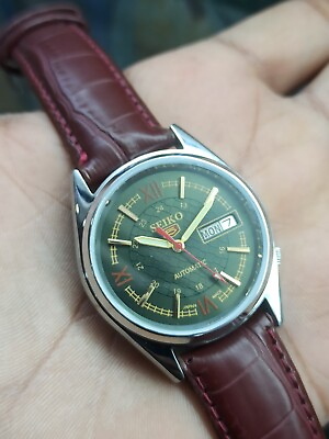 #ad Seiko 5 Vintage Automatic Green Dial Genuine Men#x27;s Wrist Watch Free Shipping $79.99