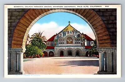 #ad Palo Alto CA California Stanford University Memorial Church Vintage Postcard $6.99