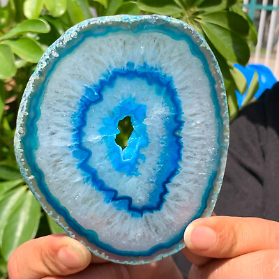 #ad 121G Natural Beautiful Agate Geode Druzy Slice ExtraLarge Gemstone $49.00