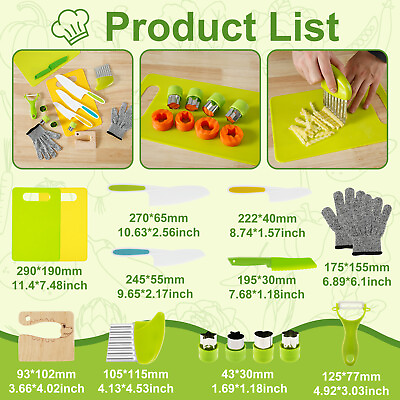 #ad 14Pcs Kids Cooking Cutter Set Safe Reusable Plastic Toddler Kitchen Cutter daGZB $31.79