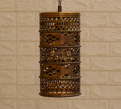 #ad Handmade Moroccan Brass Lamp Bronze Finish Hanging light Fixture Lamp Lantern $192.50