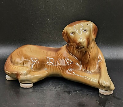 #ad Vintage Ceramic Chocolate Lab Dog Animal Porcelain Figurine Brown 6.5quot; $15.19