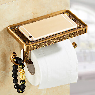 #ad Toilet Paper Retro Holder Style Storage Dispenser W Phone Shelf Towel Holder US $16.15