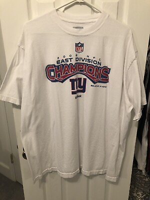 #ad New York Giants Reebok 2008 NFC East Division Champions Shirt Size XXL $15.00