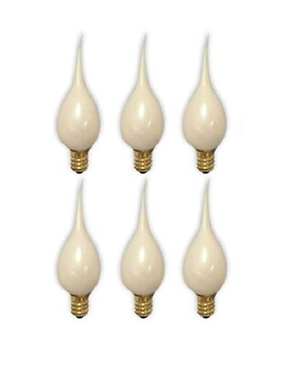 #ad 6 Silicone Dipped Pearlized Electric Candle Lamp Chandelier Bulbs 5 Watt $11.29