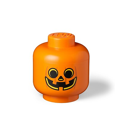 #ad Lego Storage Head Large PUMPKIN Halloween Storage NEW $21.04