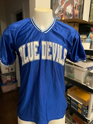 #ad Vintage 1980#x27;s Duke Blue Devils Shooting shirt Basketball Large $46.79