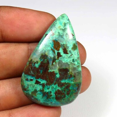 #ad Natural Green Blue Chrysocolla Gemstone 39x25 mm Smooth Pear Polished Cabs CH 71 $9.79