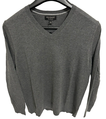 #ad Banana Republic Mens V Neck Pullover Sweater Size Large Long Sleeve Gray BNWT $22.99