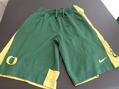 #ad OREGON DUCKS Dri Fit NIKE Basketball LARGE Shorts FREE SHIPPING Green Yellow $34.99