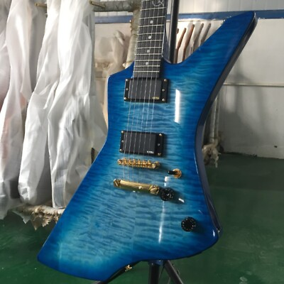 #ad Custom Blue James Hetfield Snakebyte Electric Guitar Quilted Maple Top Hardware $268.00