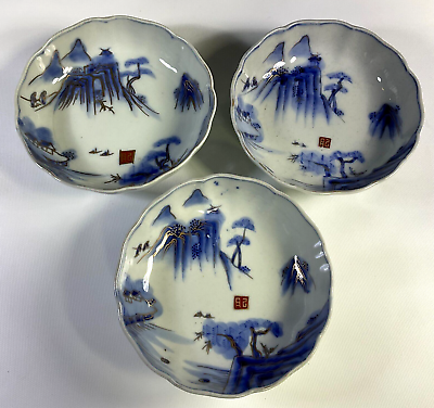 #ad Antique Japanese Imari Ware Bowls Set of 3 $249.99