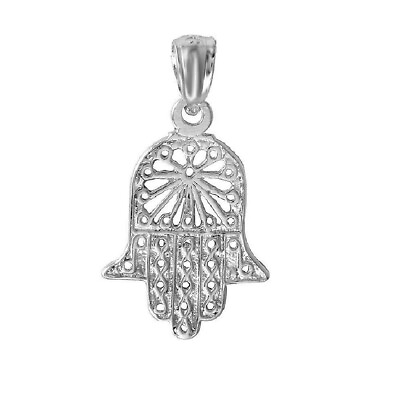 #ad Sterling Silver HAMSA HAND Pendant Charm Made in USA $9.99