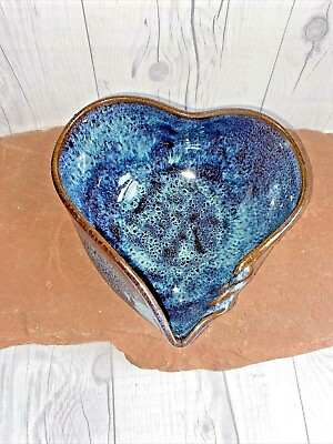 #ad Studio Art Pottery Signed Heart Shaped Bowl Gift $24.99