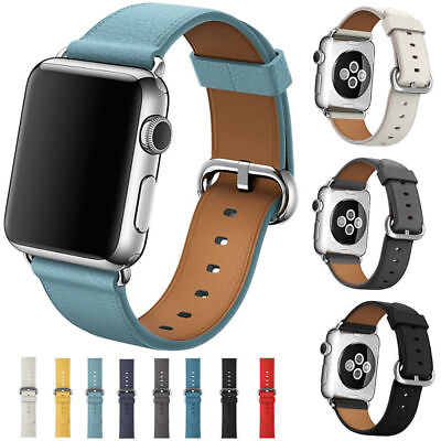 #ad Leather Strap For Apple Watch Band iWatch Series 7 6 5 4 3 2 45mm 44mm 42mm 40mm $11.56