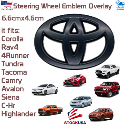 #ad 🔥🔥🔥Matte Black Steering Wheel Overlay fits Toyota TACOMA TUNDRA COROLLA CAMRY $17.99