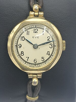 #ad Vintage Eve Gold Tone Swiss Made Wristwatch Untested For Parts Repair 27.1mm GBP 36.09