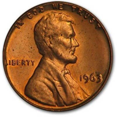 #ad 1963 P Lincoln Memorial Penny BU $1.49