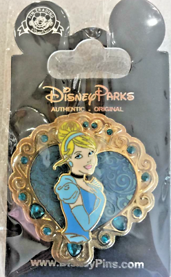#ad DISNEY PIN CINDERELLA JEWELED FRAMED DOUBLE LAYERED 1 PIN AS SHOWN $11.00
