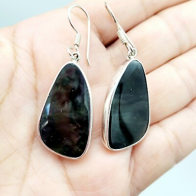 #ad Charles Albert Rainbow Obsidian Earrings Drop Dangle 950 Fine Sterling Silver $79.99