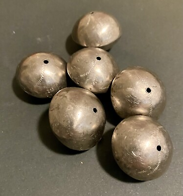 #ad Large Handmade African Silver Metal Beads $23.99